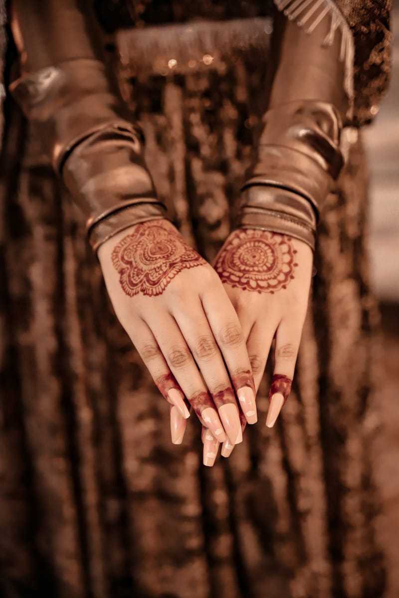 Modern wrist bracelet geometric mehndi cuff with single trailing leaf