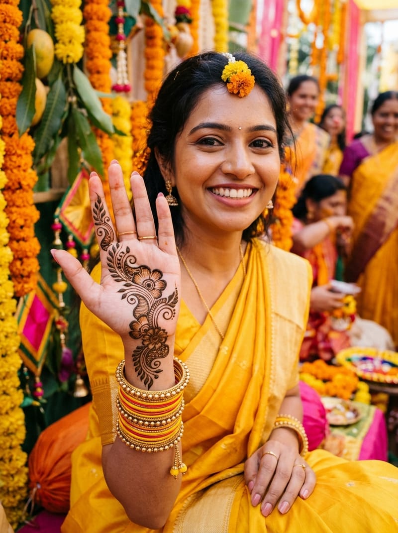 Celebration palm vines party mehndi for wedding guests and family members